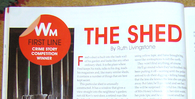 The Shed, Ruth Livingstone wins Crime Fiction prize in Writing Magazine 2012
