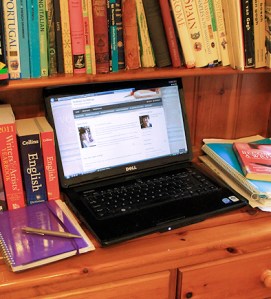 Blogging at a desk - Why all writers should have blogs, Ruth Livingstone