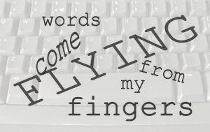 keyboard - flying -words, Ruth Livingstone